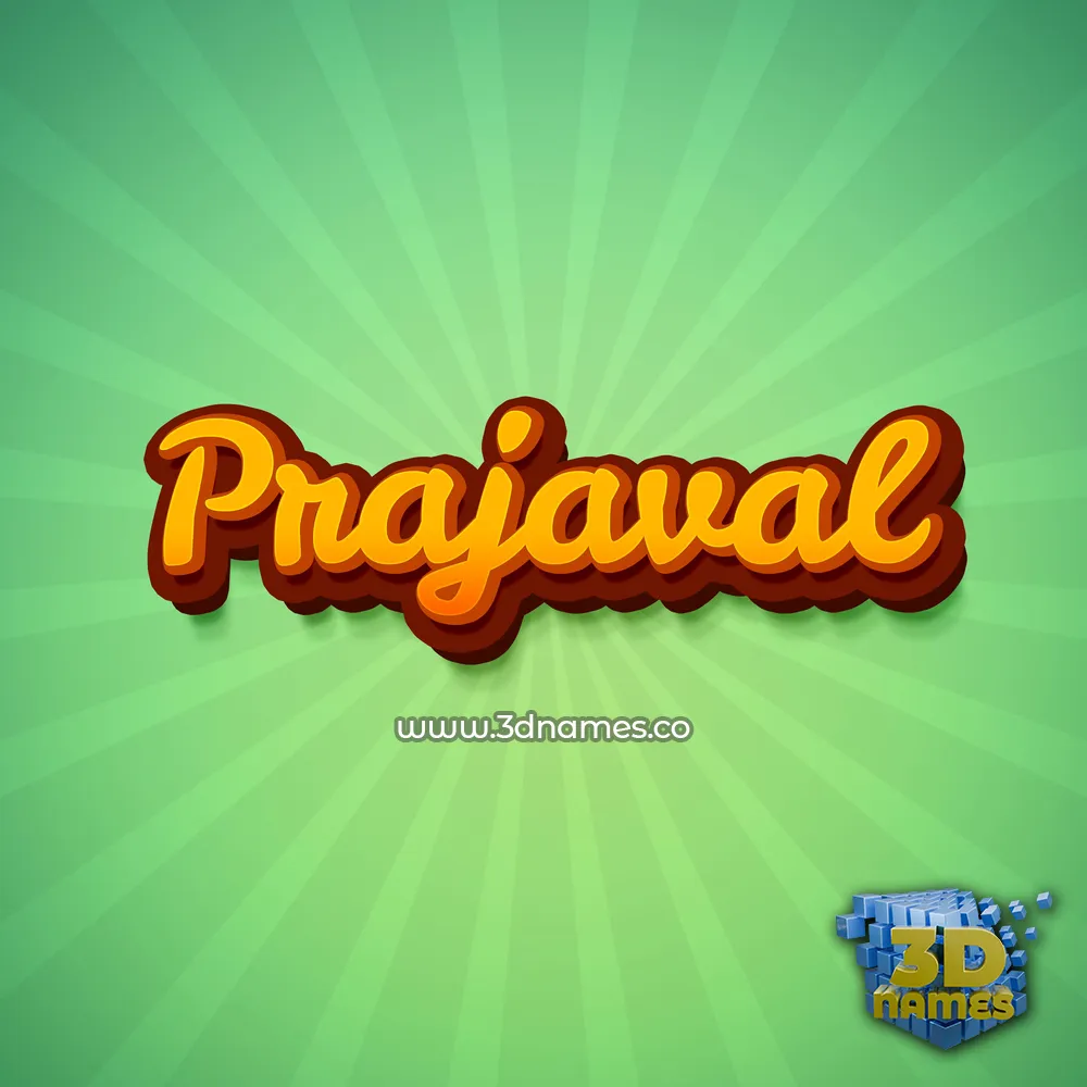 prajaval in Green Rays style - 3D name wallpaper