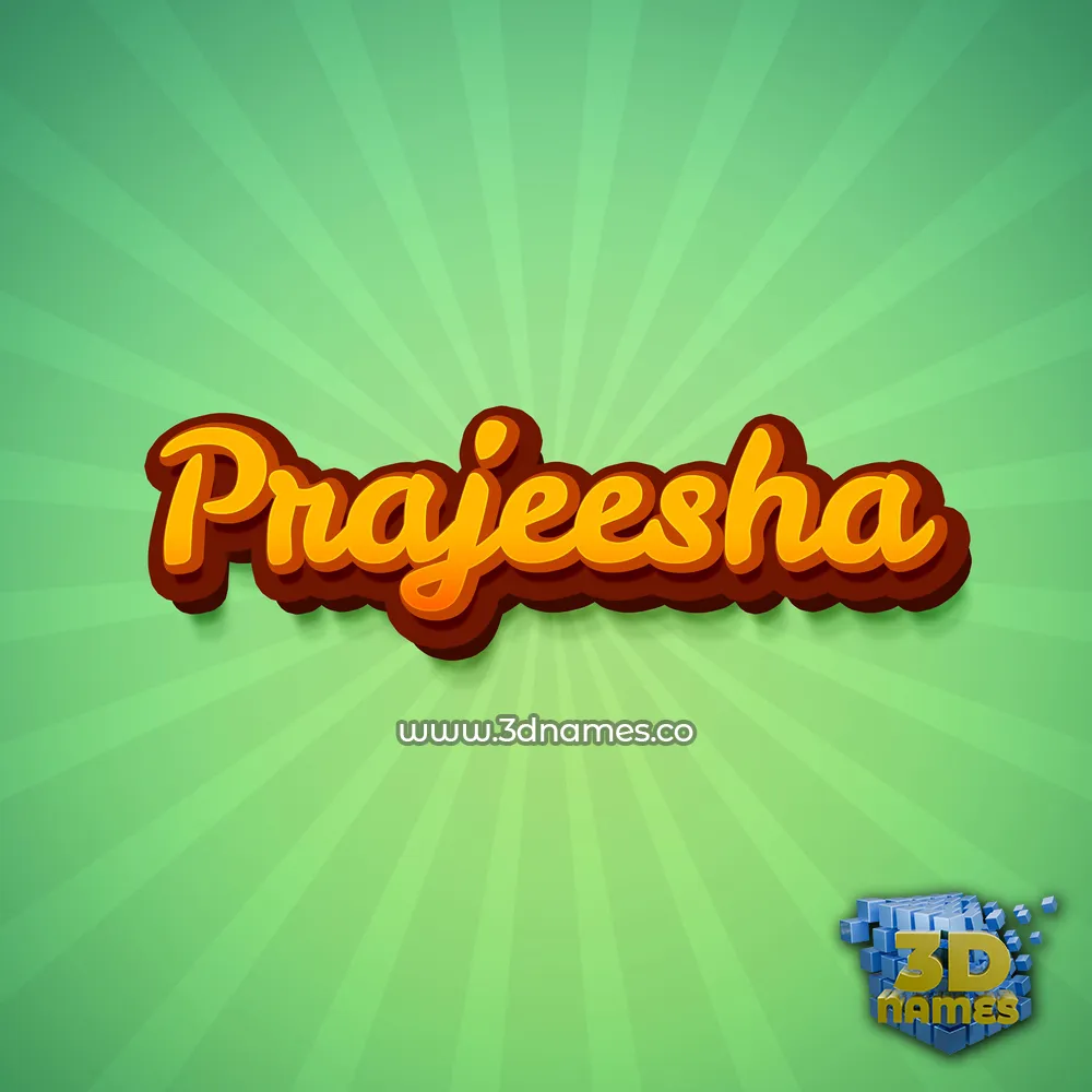prajeesha in Green Rays style - 3D name wallpaper