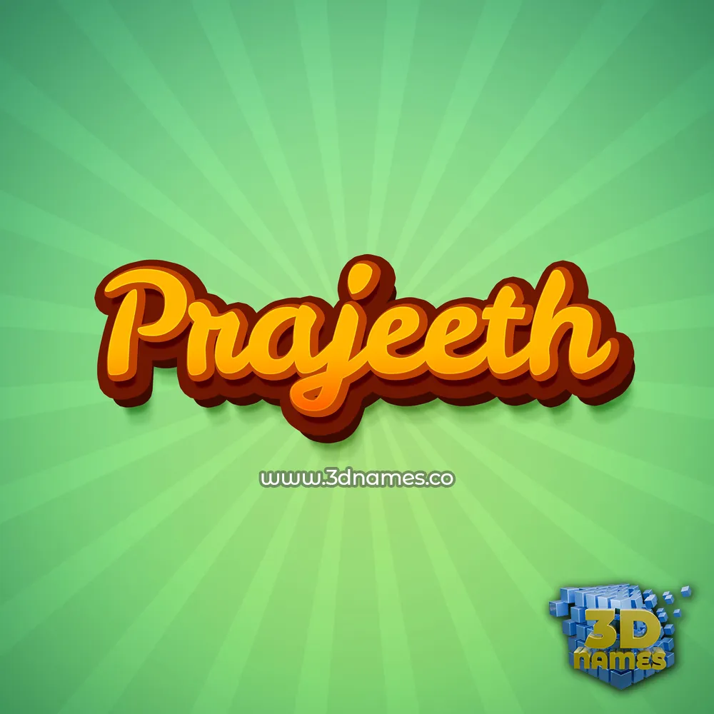 prajeeth in Green Rays style - 3D name wallpaper