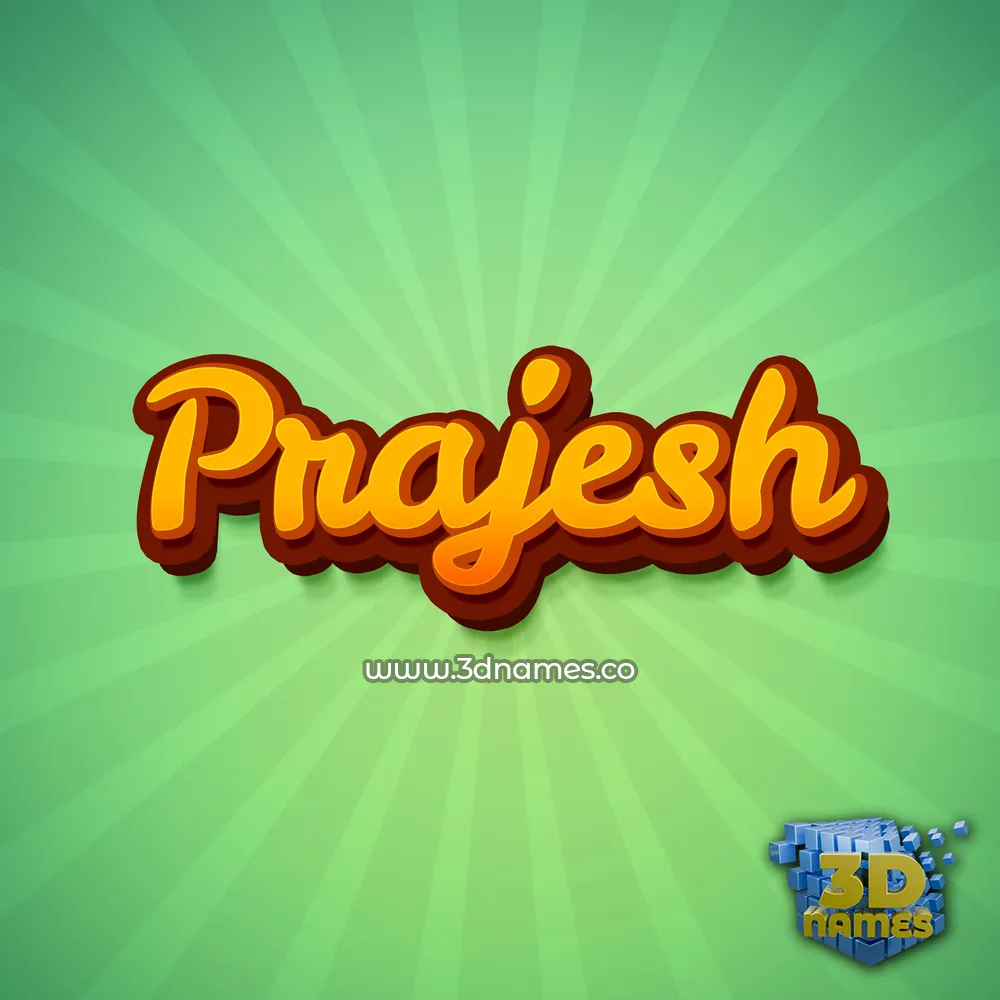 prajesh in Green Rays style - 3D name wallpaper