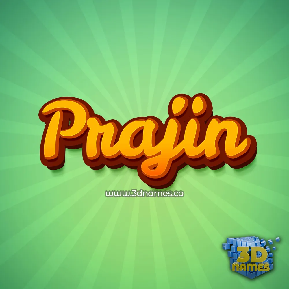 prajin in Green Rays style - 3D name wallpaper
