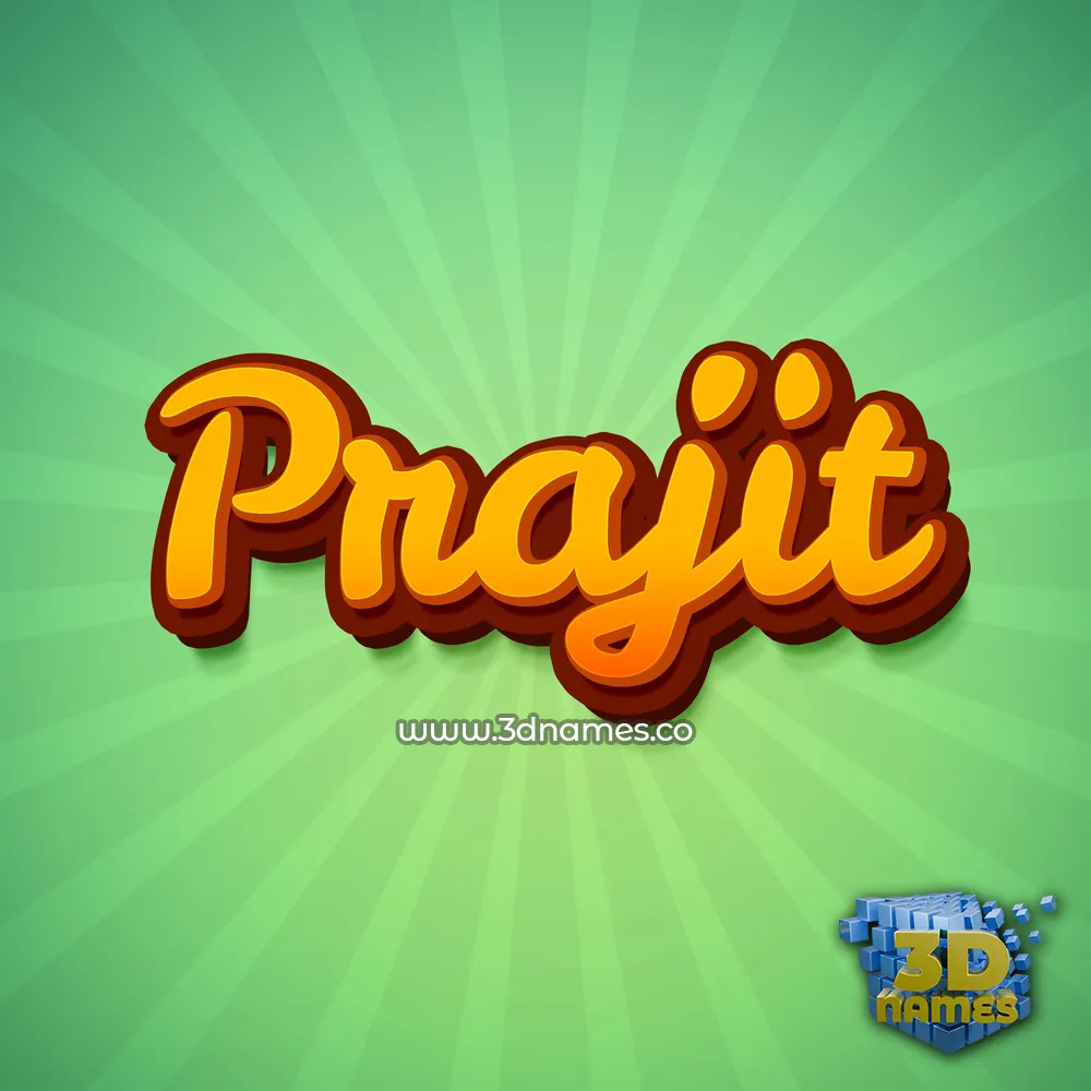 prajit in Green Rays style - 3D name wallpaper