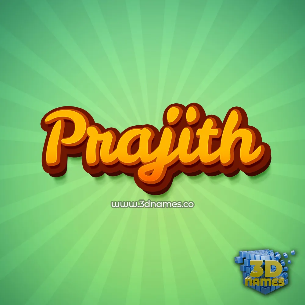 prajith in Green Rays style - 3D name wallpaper