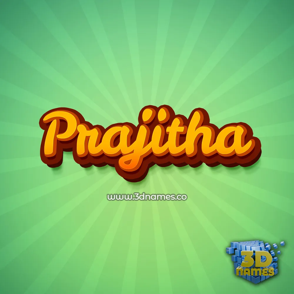 prajitha in Green Rays style - 3D name wallpaper