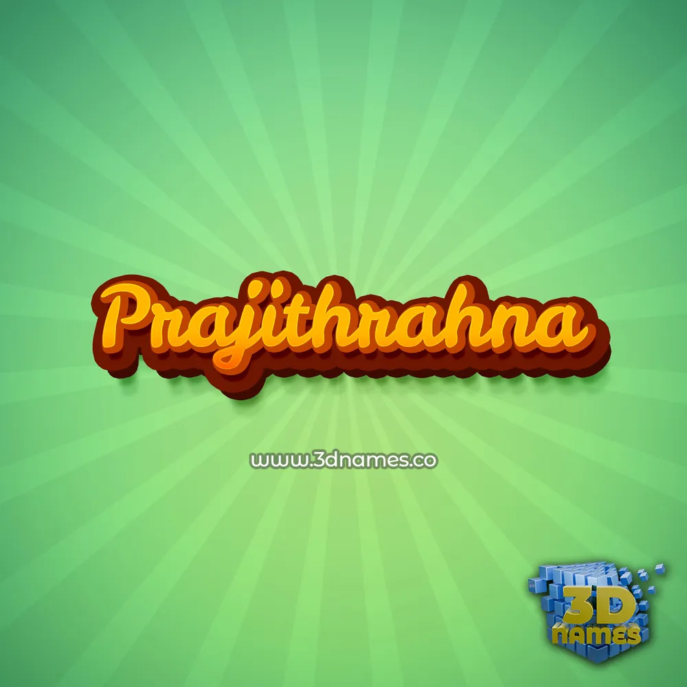 prajithrahna in Green Rays style - 3D name wallpaper