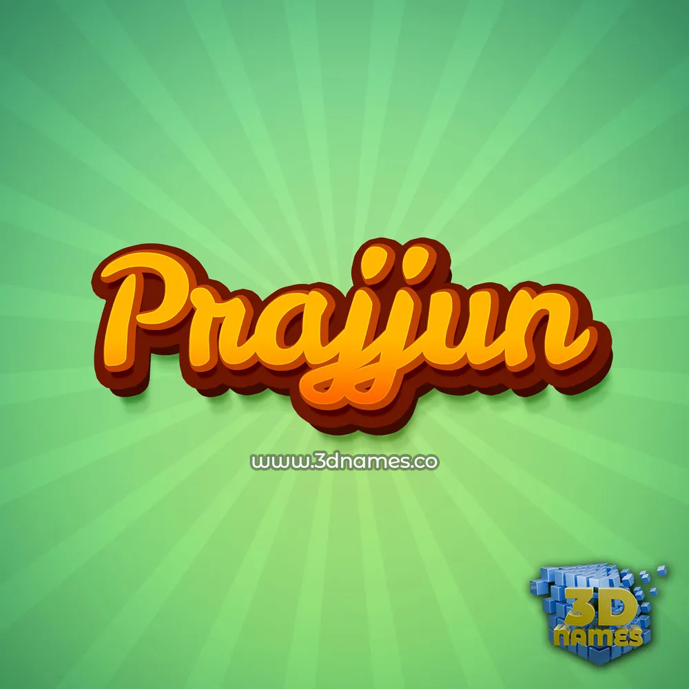 prajjun in Green Rays style - 3D name wallpaper