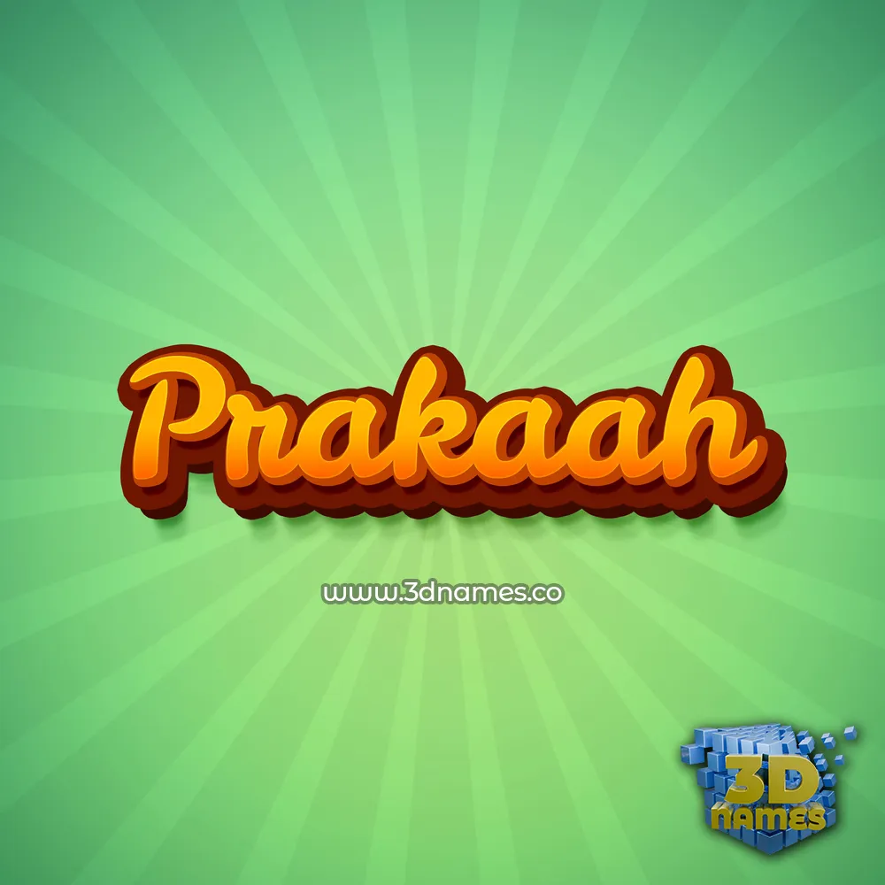 prakaah in Green Rays style - 3D name wallpaper