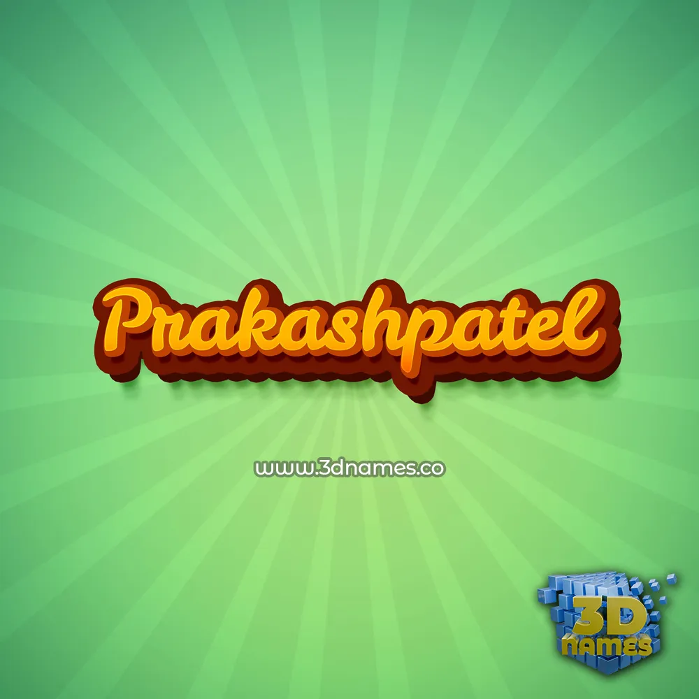 prakashpatel in Green Rays style - 3D name wallpaper