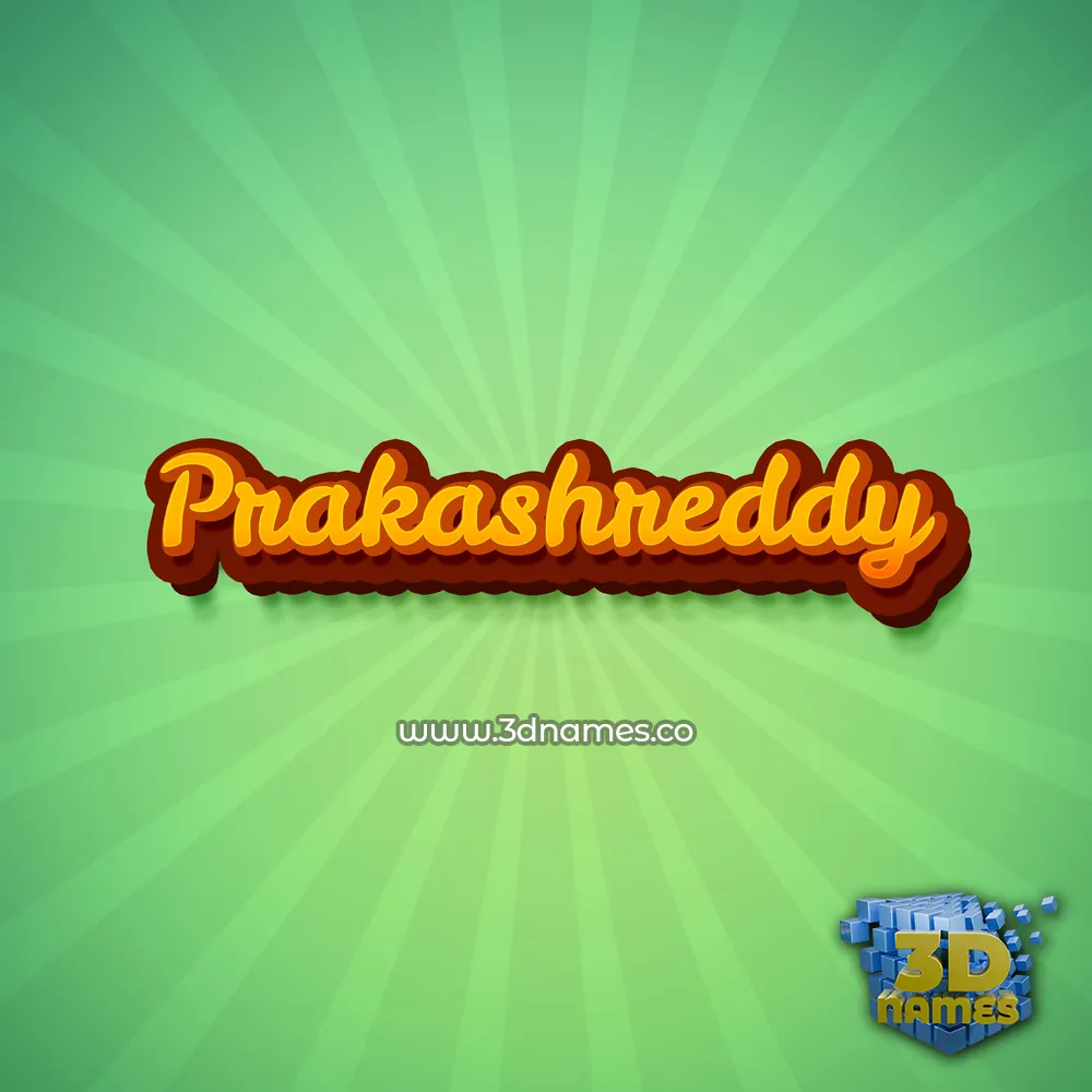prakashreddy in Green Rays style - 3D name wallpaper