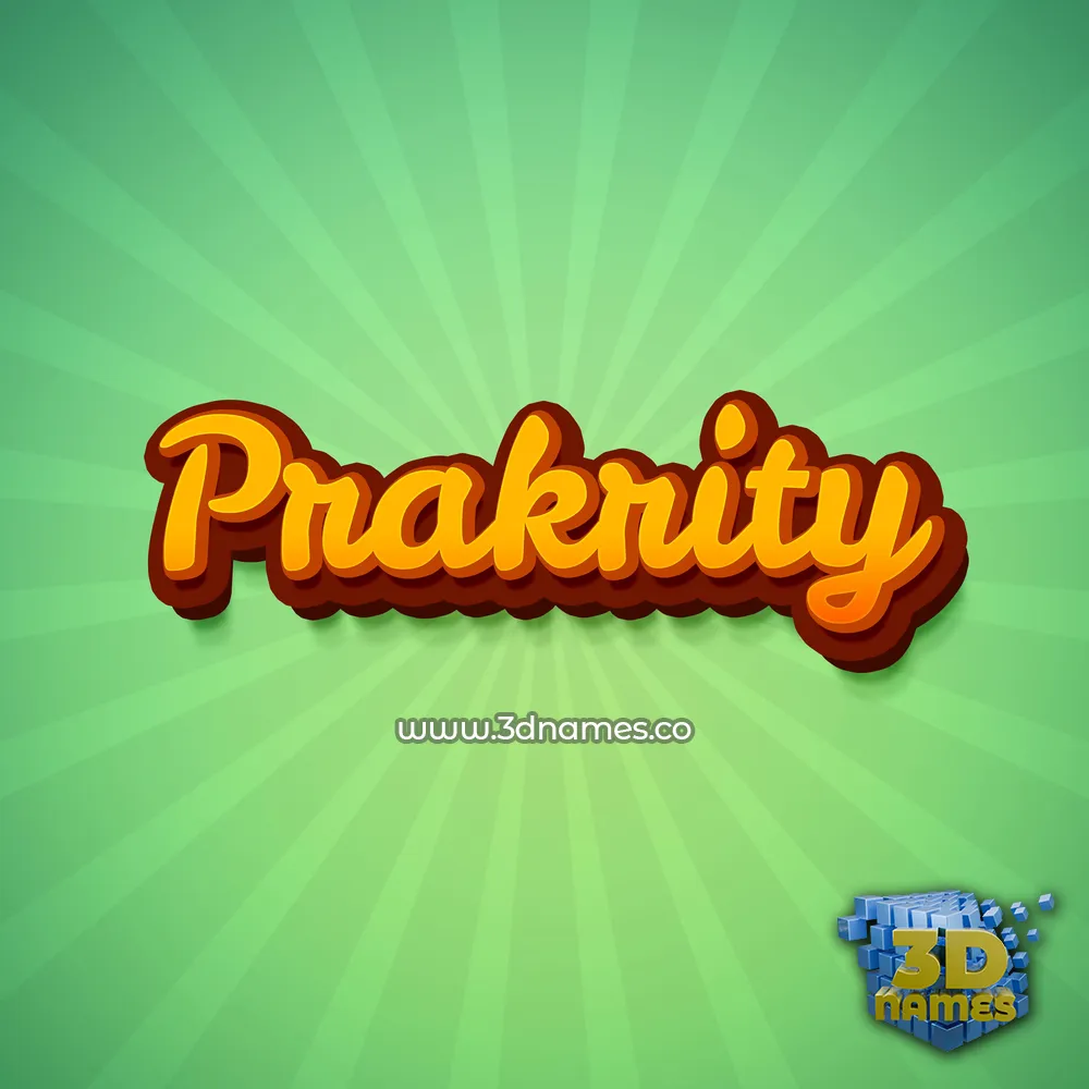 prakrity in Green Rays style - 3D name wallpaper
