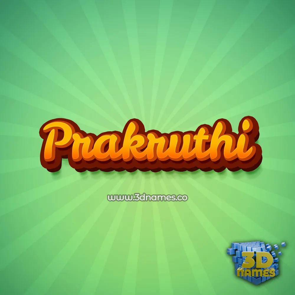 prakruthi in Green Rays style - 3D name wallpaper