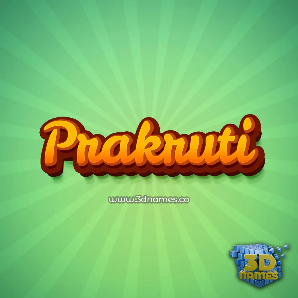 prakruti in Green Rays style - 3D name wallpaper