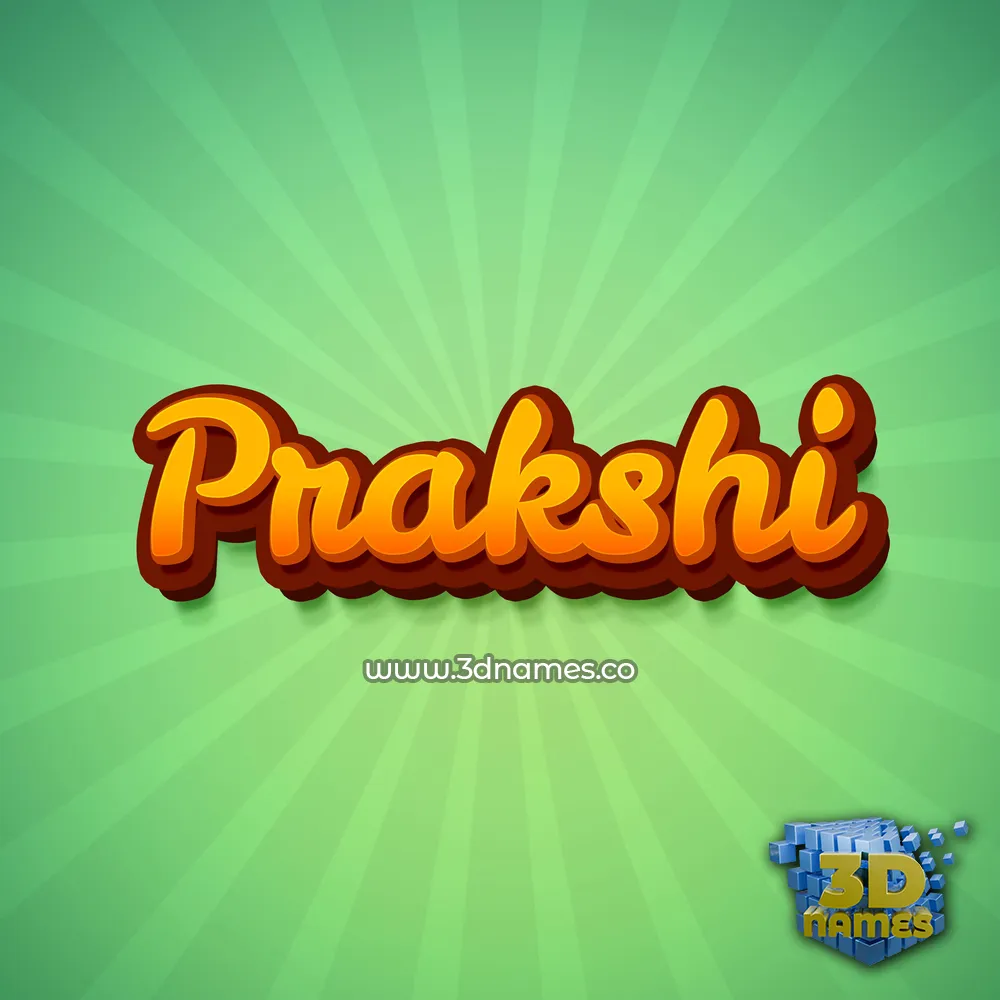 prakshi in Green Rays style - 3D name wallpaper