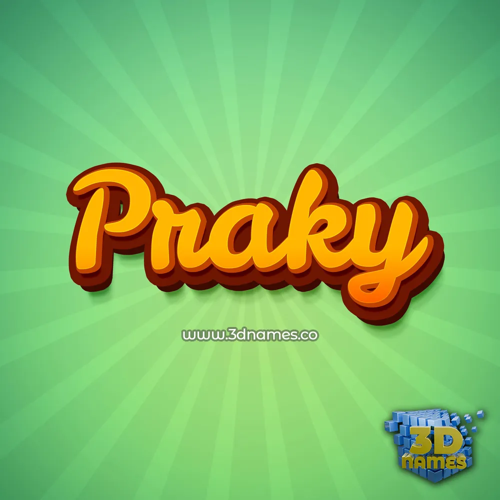 praky in Green Rays style - 3D name wallpaper