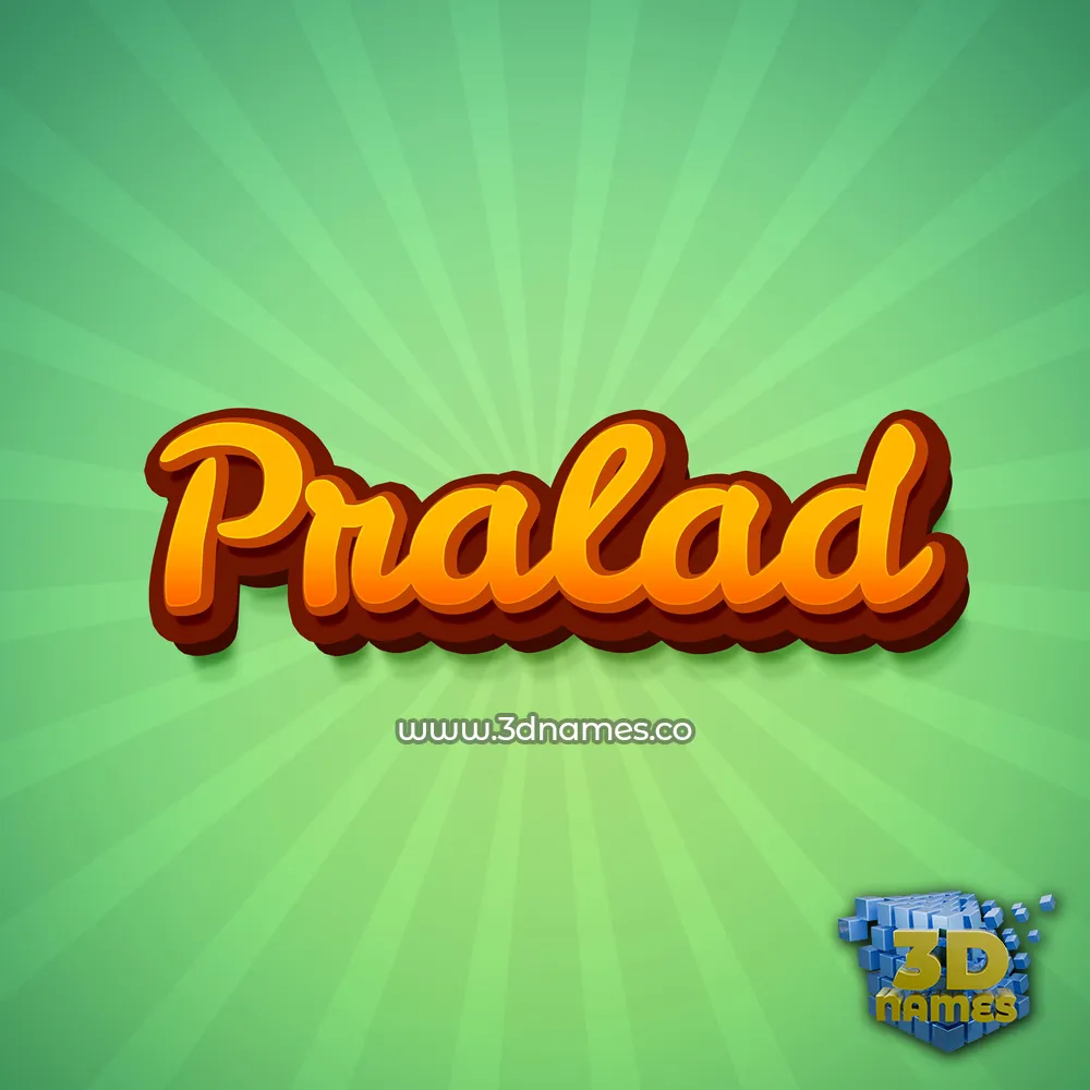 pralad in Green Rays style - 3D name wallpaper
