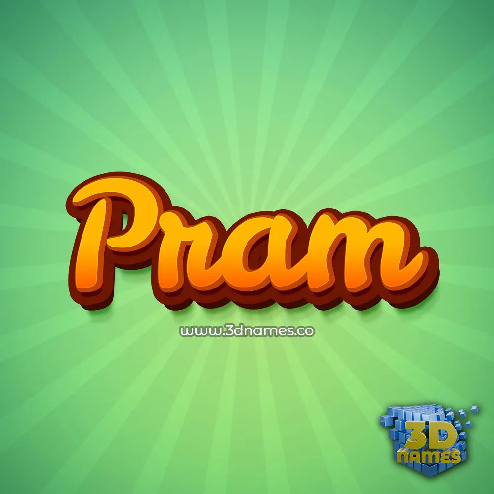 pram in Green Rays style - 3D name wallpaper