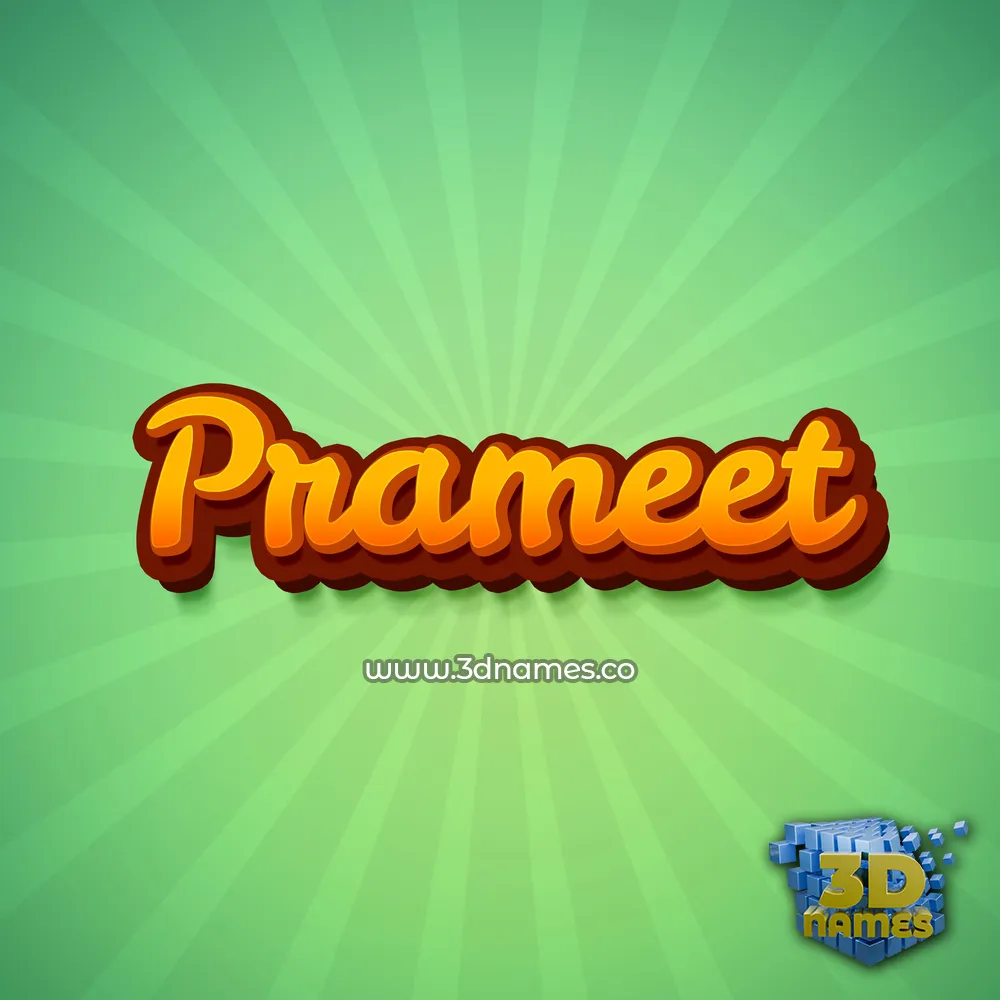 prameet in Green Rays style - 3D name wallpaper