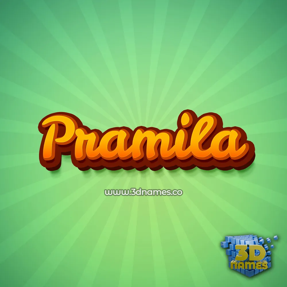 pramila in Green Rays style - 3D name wallpaper