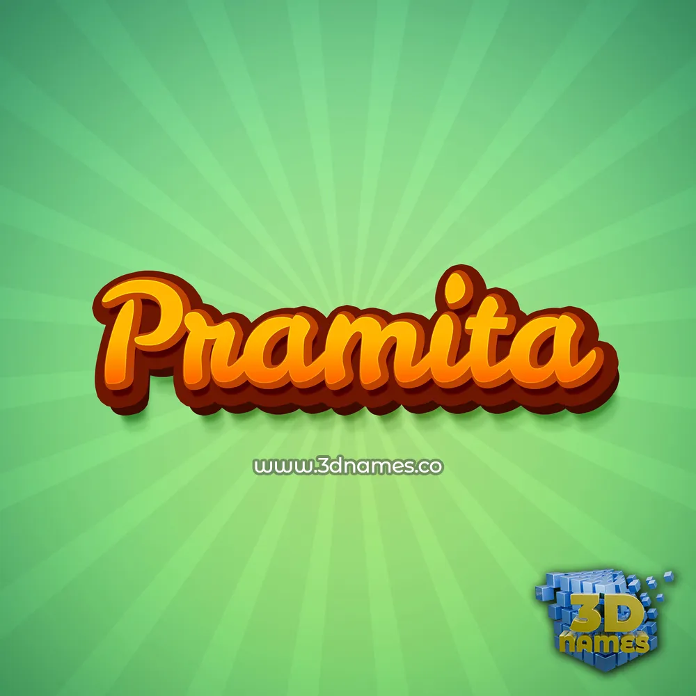 pramita in Green Rays style - 3D name wallpaper