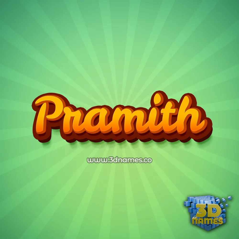 pramith in Green Rays style - 3D name wallpaper