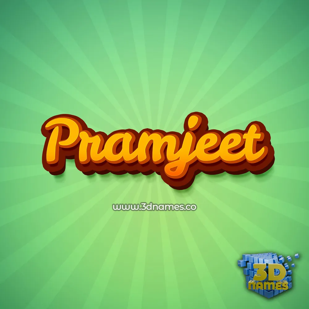 pramjeet in Green Rays style - 3D name wallpaper