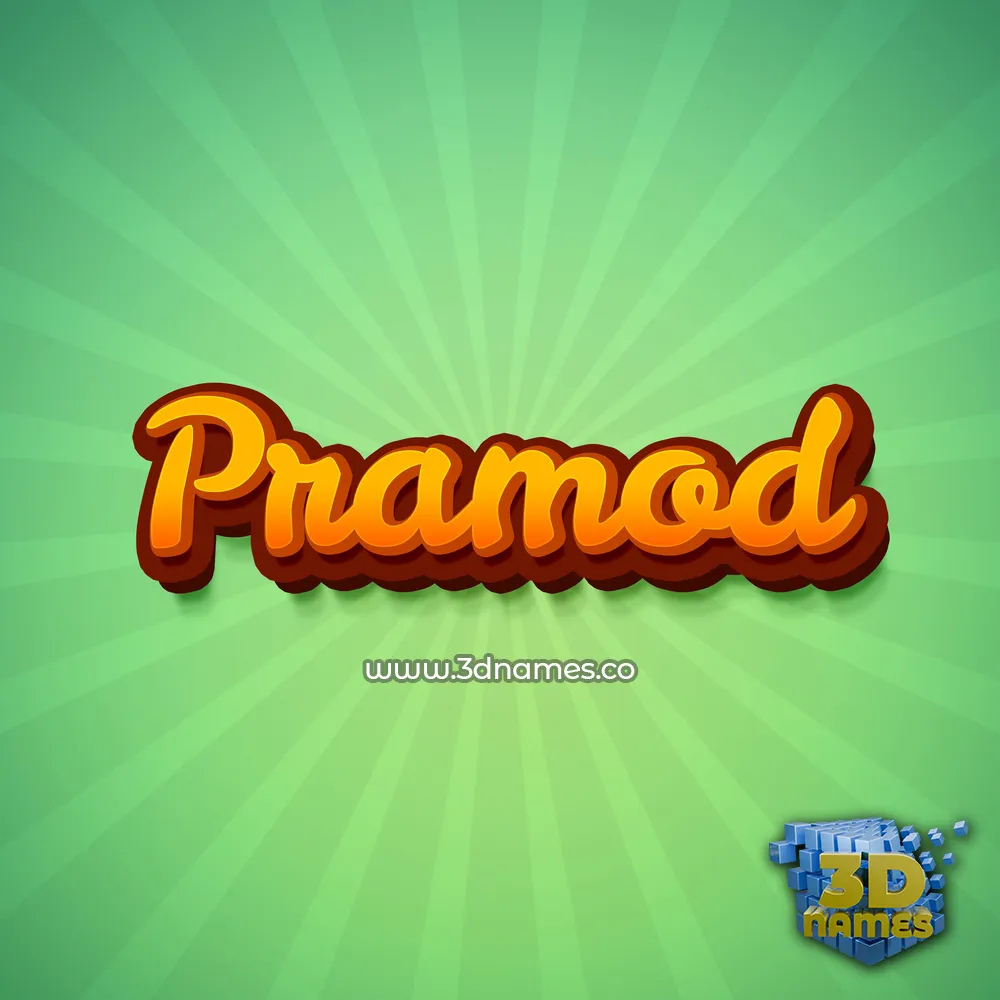 pramod in Green Rays style - 3D name wallpaper