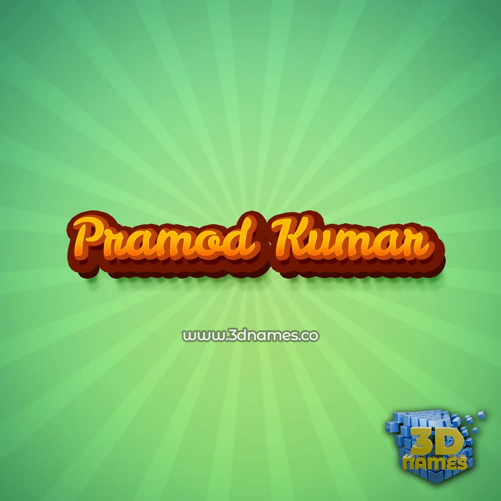 pramod kumar in Green Rays style - 3D name wallpaper