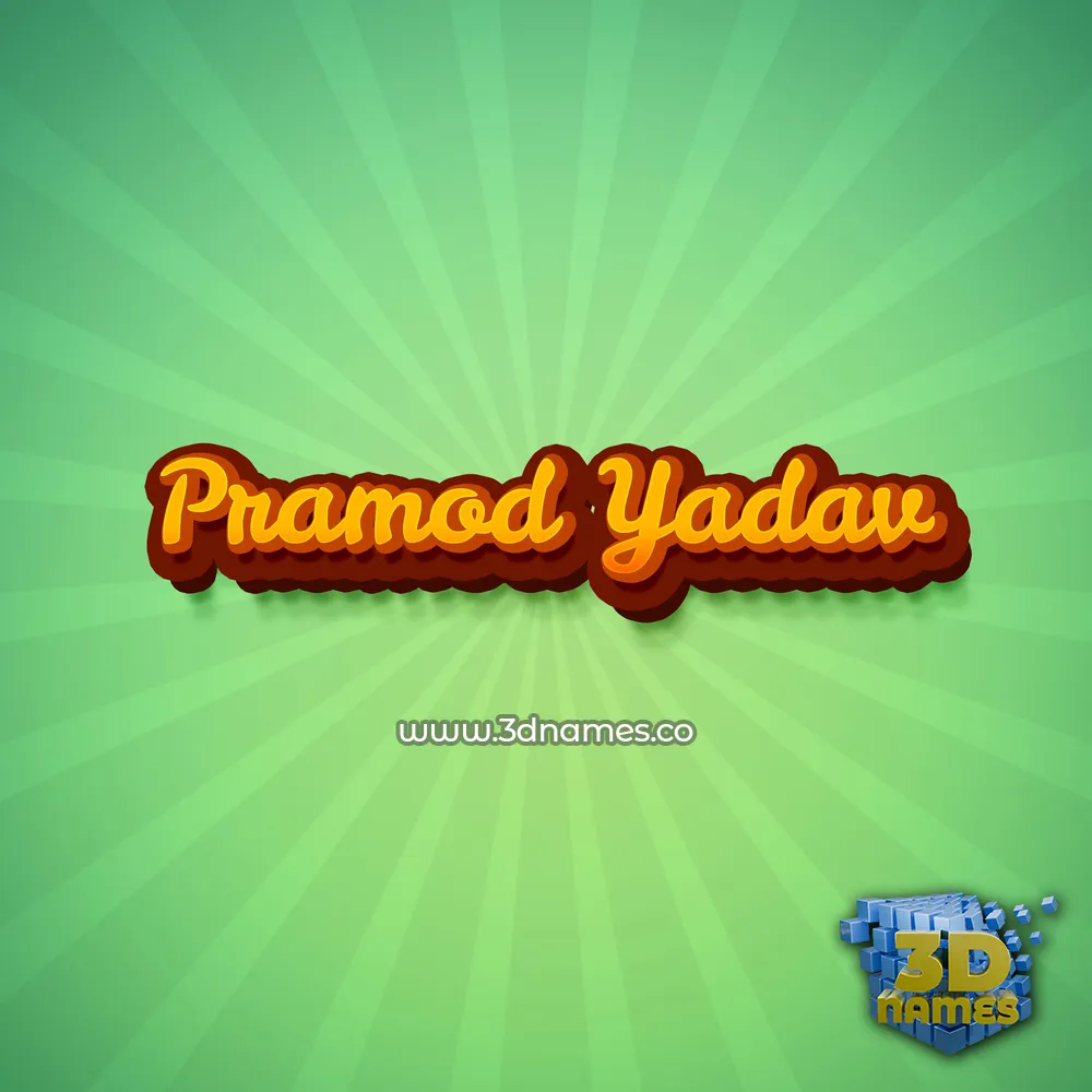 pramod yadav in Green Rays style - 3D name wallpaper