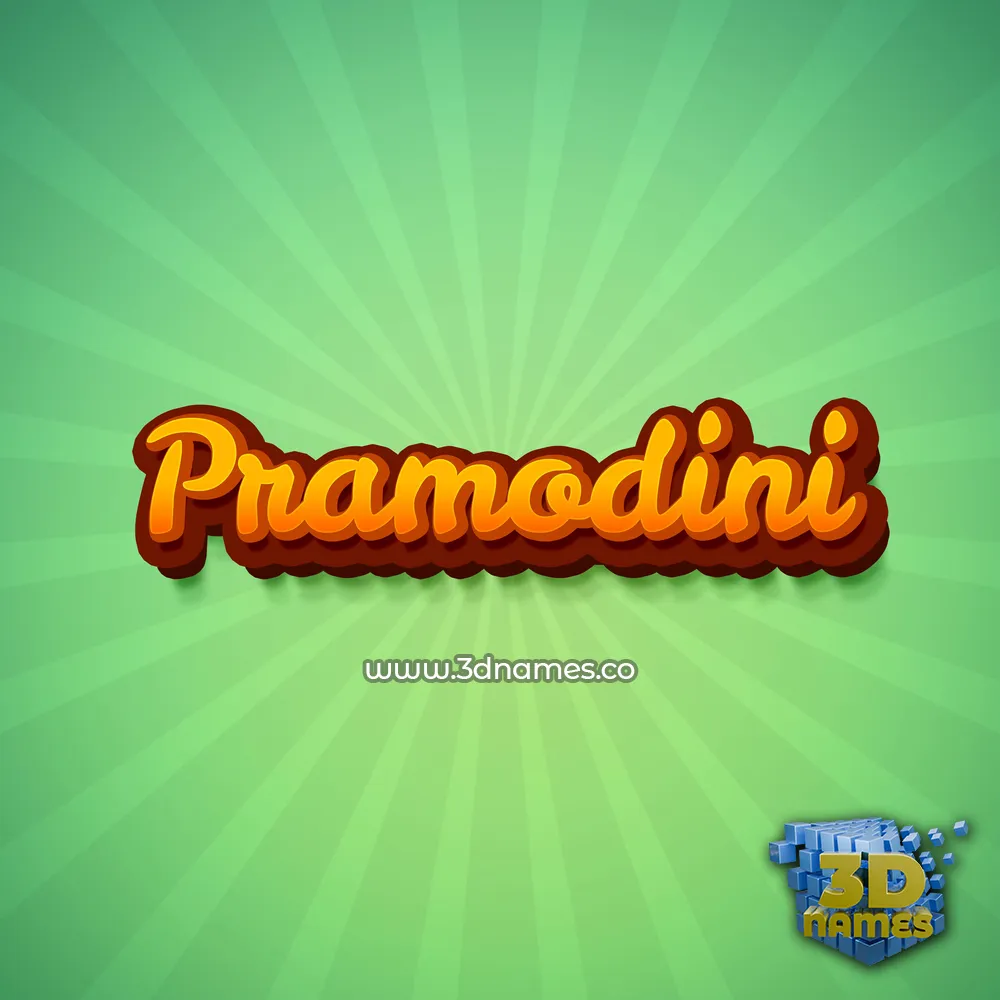 pramodini in Green Rays style - 3D name wallpaper