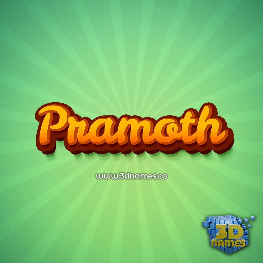 pramoth in Green Rays style - 3D name wallpaper