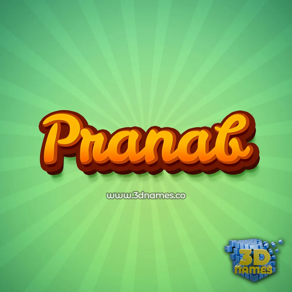 pranab in Green Rays style - 3D name wallpaper