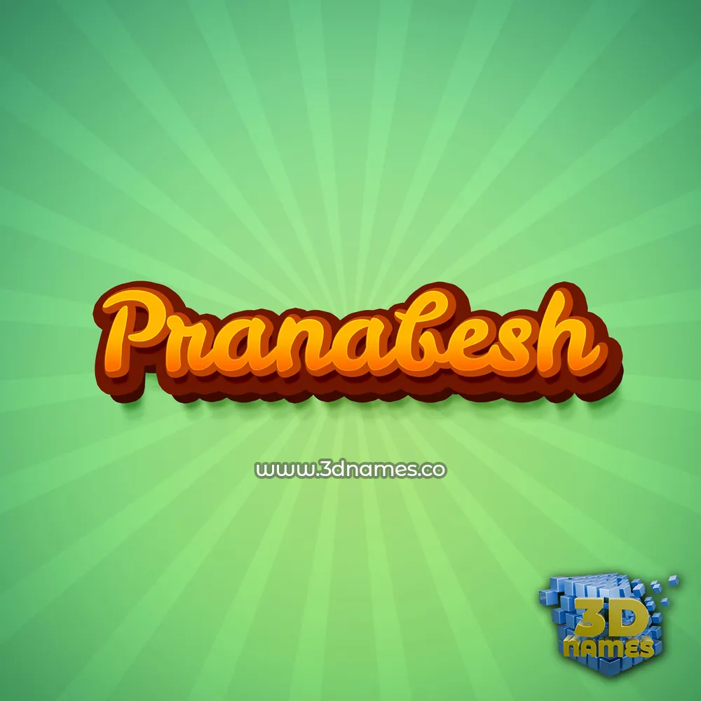 pranabesh in Green Rays style - 3D name wallpaper
