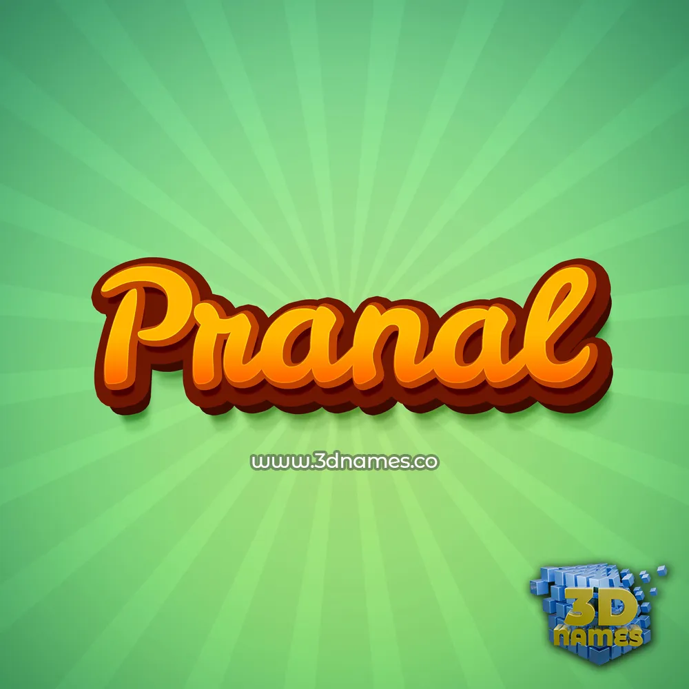 pranal in Green Rays style - 3D name wallpaper