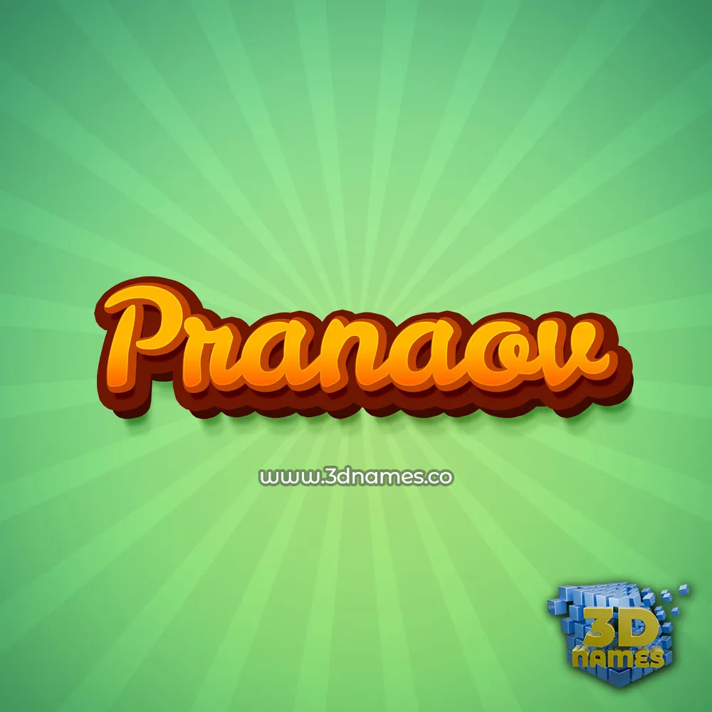 pranaov in Green Rays style - 3D name wallpaper