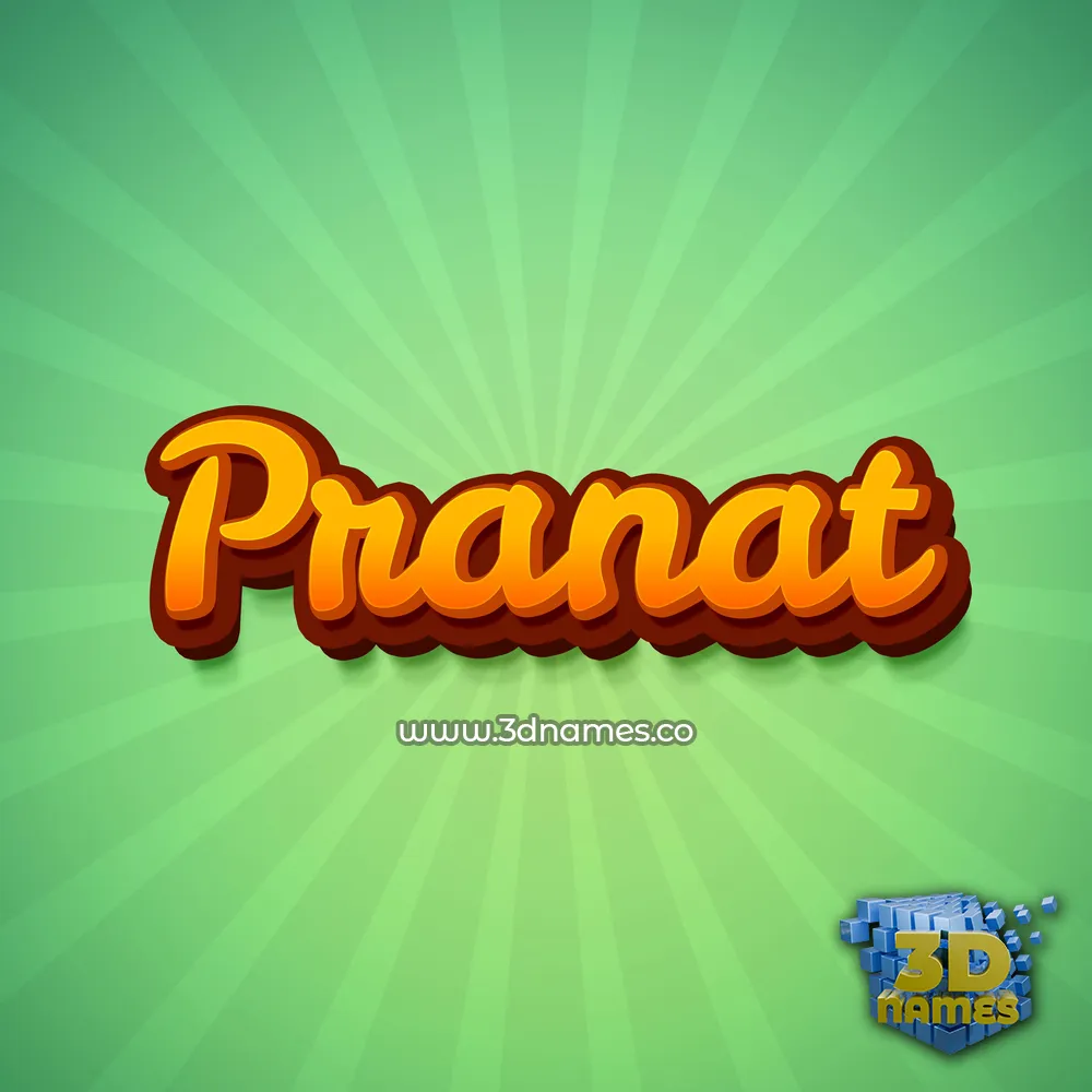 pranat in Green Rays style - 3D name wallpaper