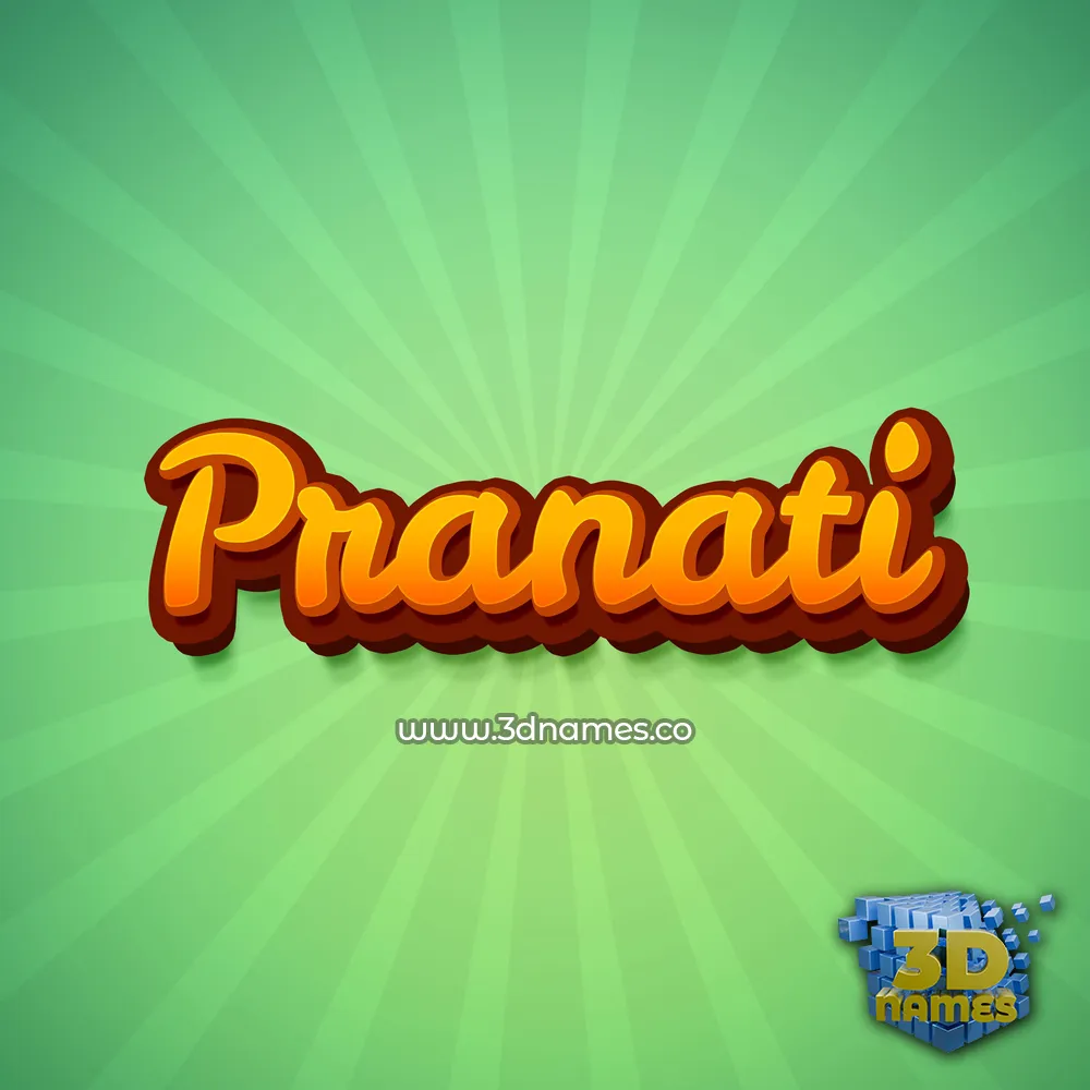 pranati in Green Rays style - 3D name wallpaper