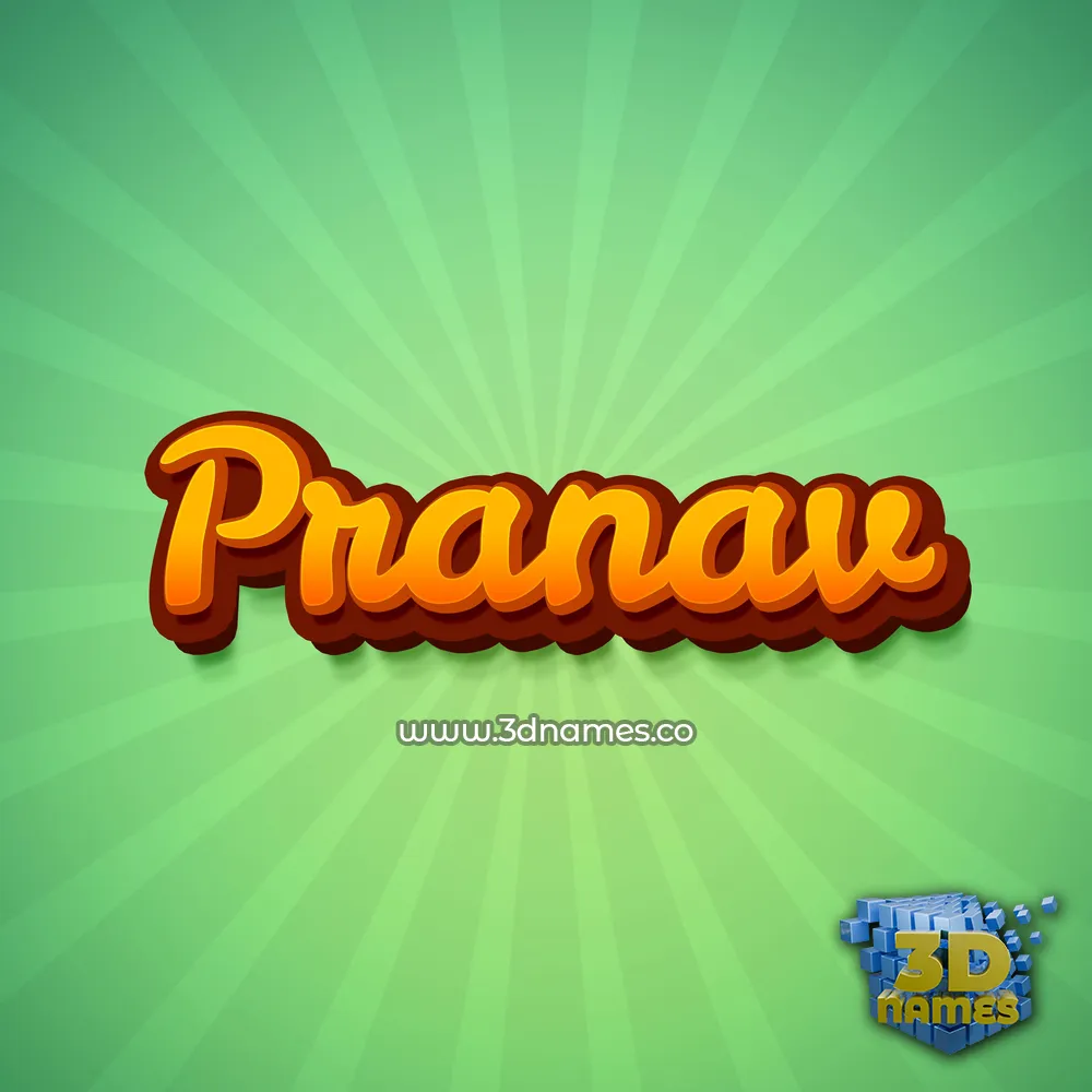 pranav in Green Rays style - 3D name wallpaper