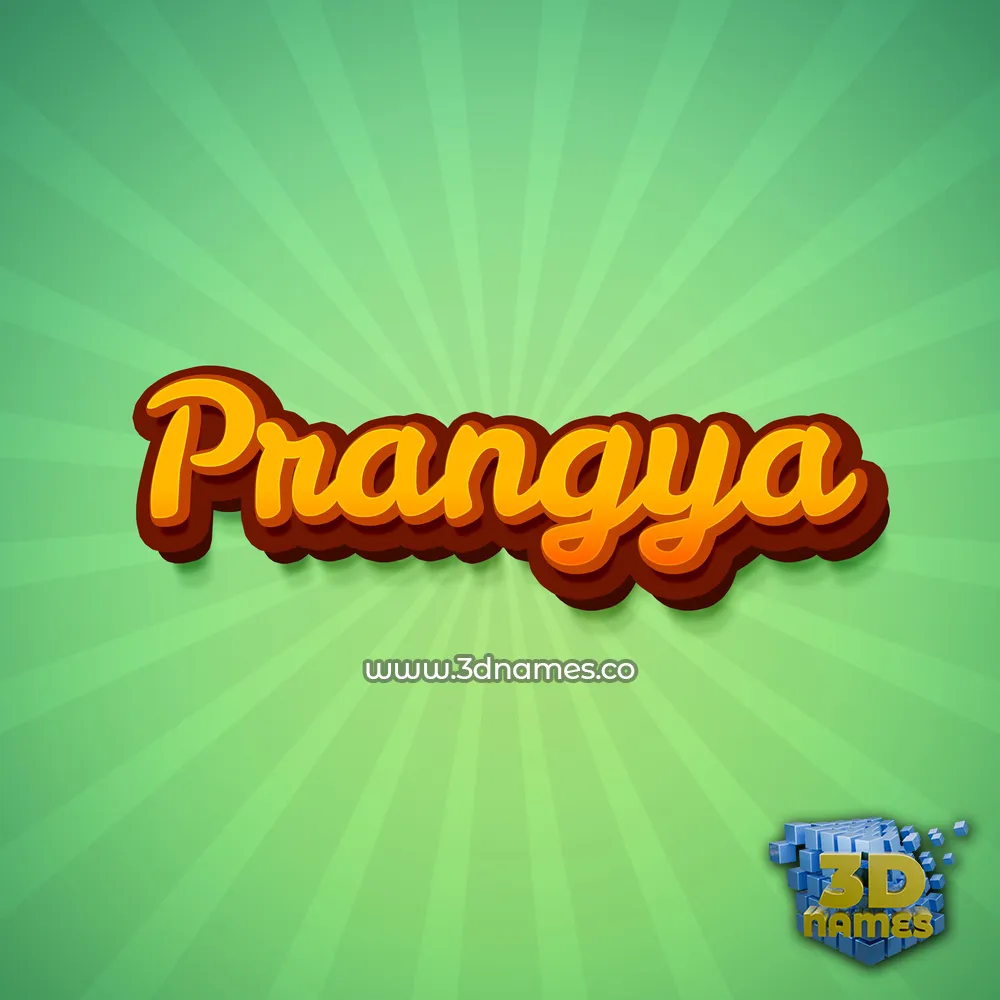 prangya in Green Rays style - 3D name wallpaper