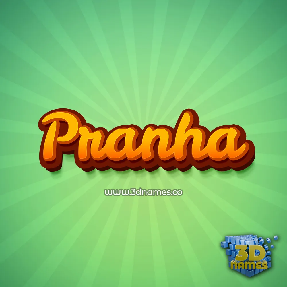 pranha in Green Rays style - 3D name wallpaper