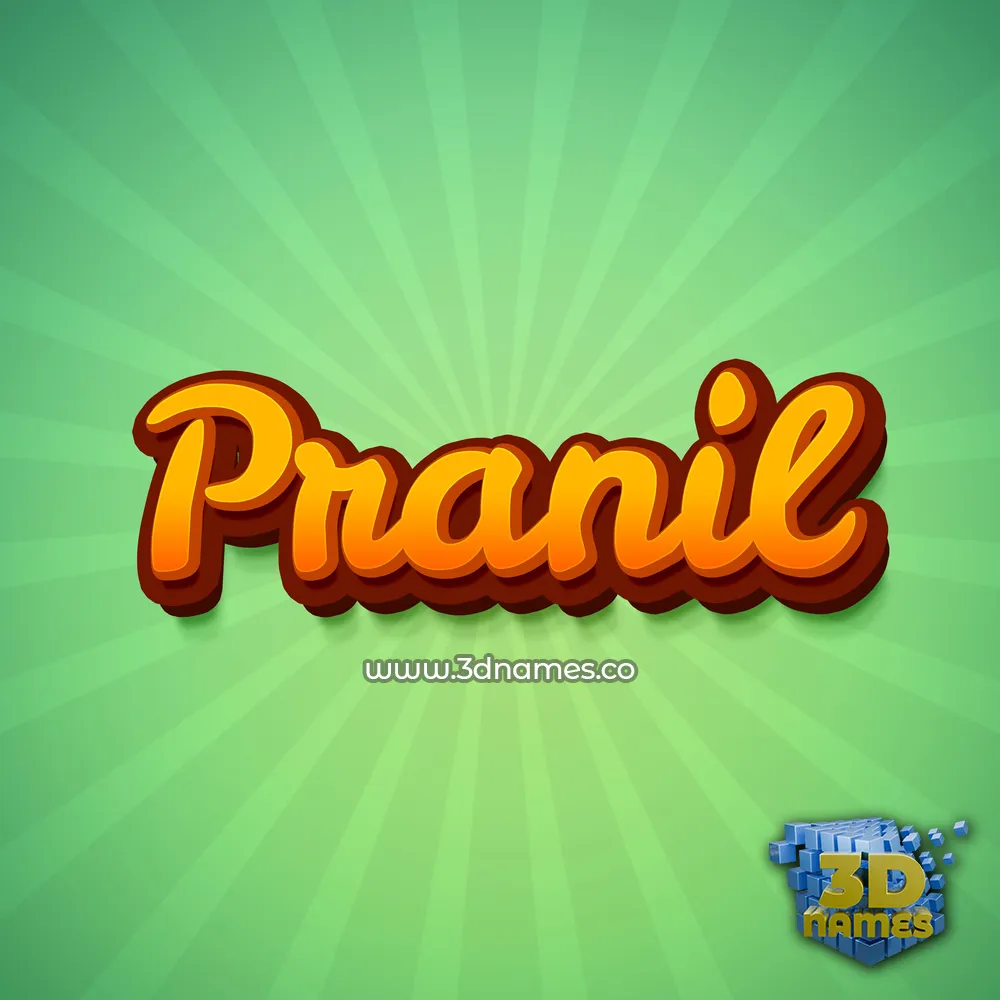 pranil in Green Rays style - 3D name wallpaper