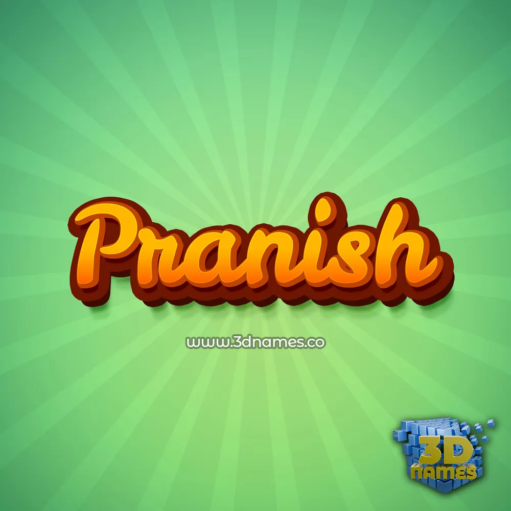 pranish in Green Rays style - 3D name wallpaper