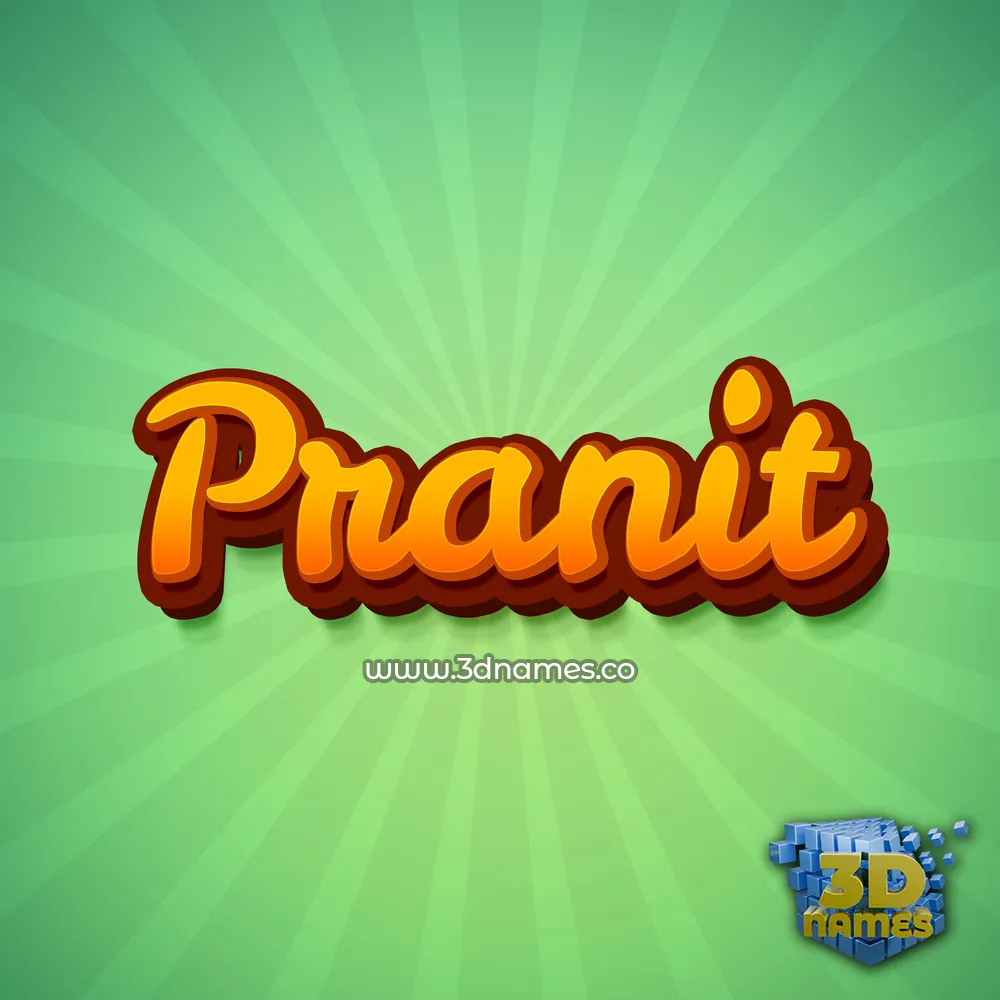 pranit in Green Rays style - 3D name wallpaper