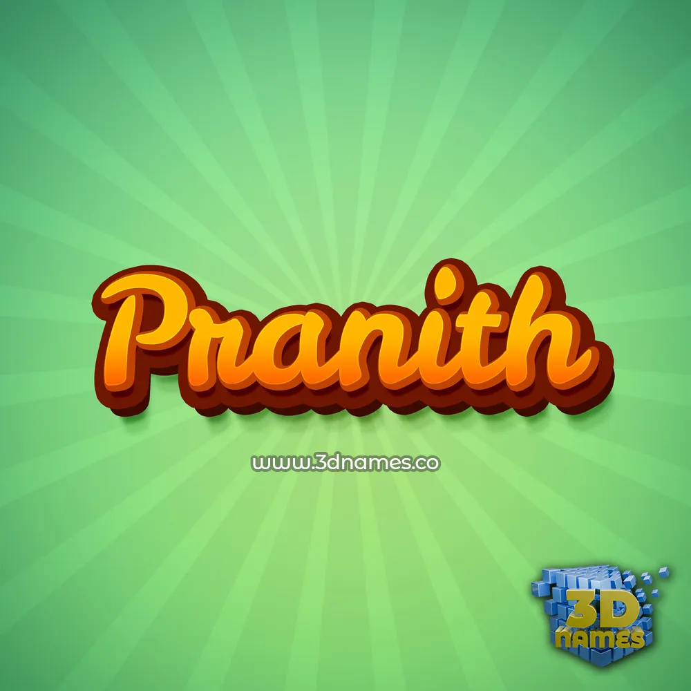pranith in Green Rays style - 3D name wallpaper