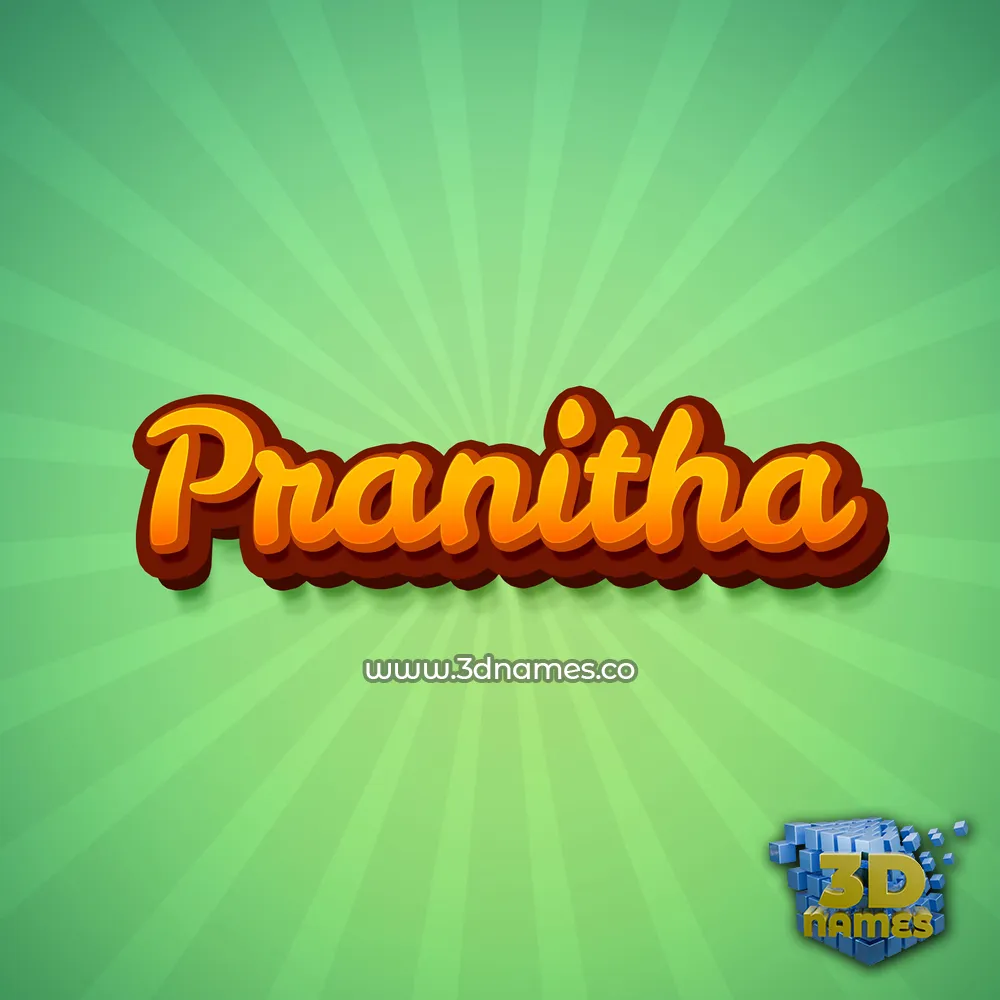 pranitha in Green Rays style - 3D name wallpaper