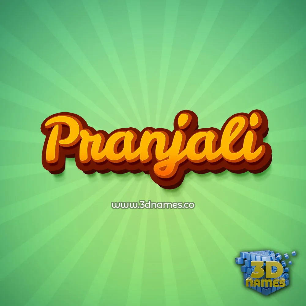 pranjali in Green Rays style - 3D name wallpaper