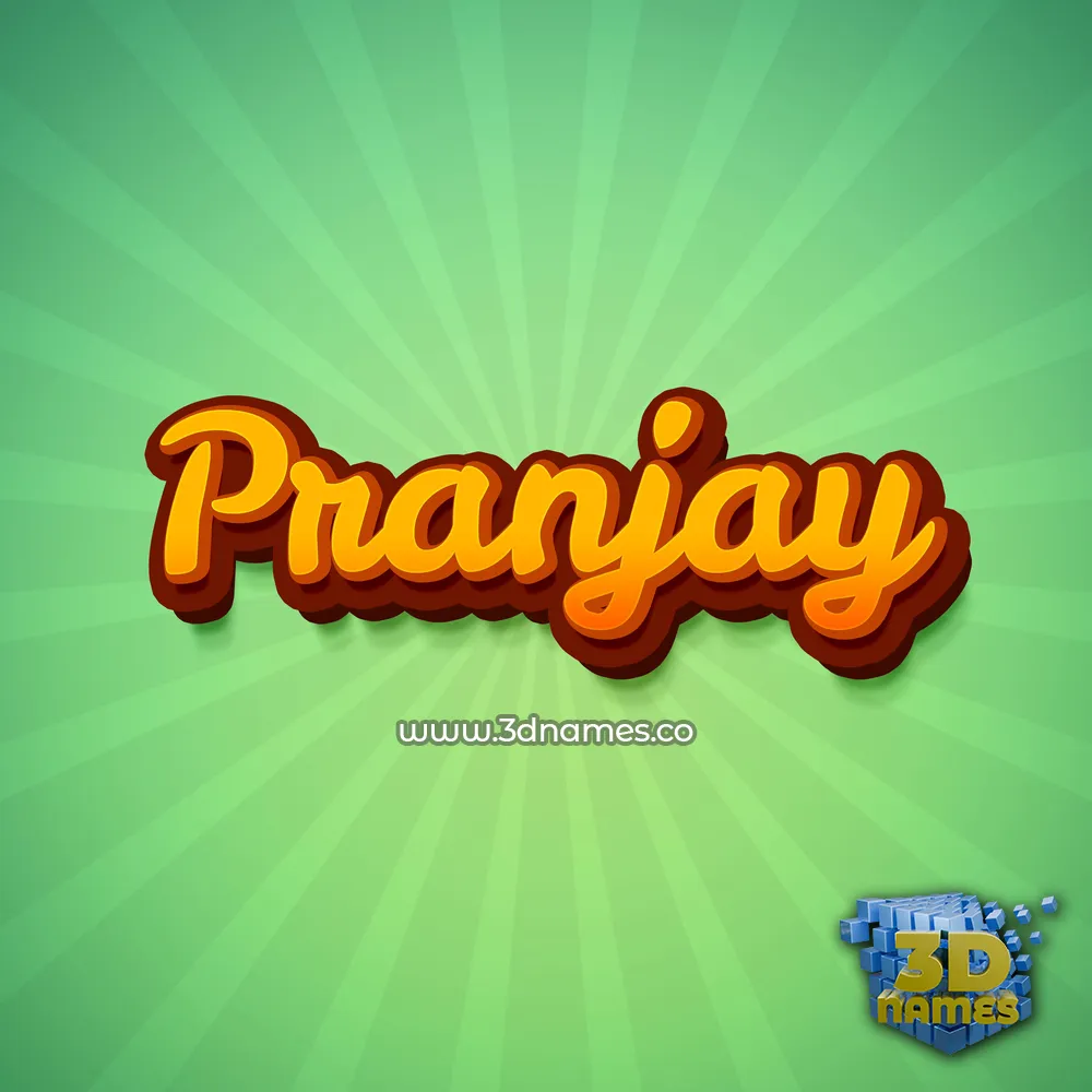 pranjay in Green Rays style - 3D name wallpaper