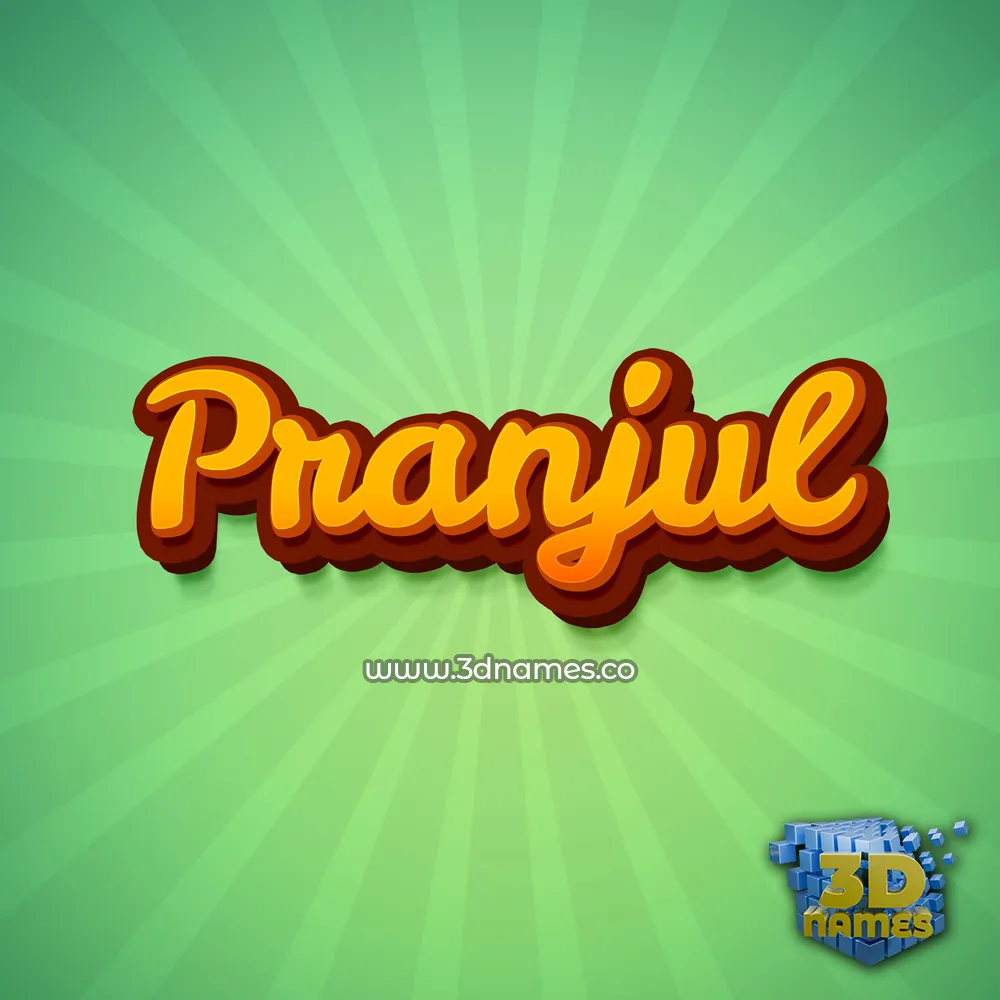 pranjul in Green Rays style - 3D name wallpaper