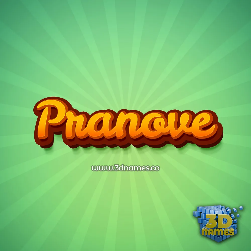 pranove in Green Rays style - 3D name wallpaper