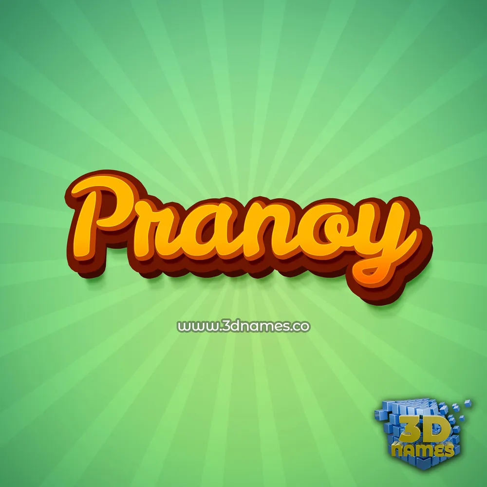 pranoy in Green Rays style - 3D name wallpaper