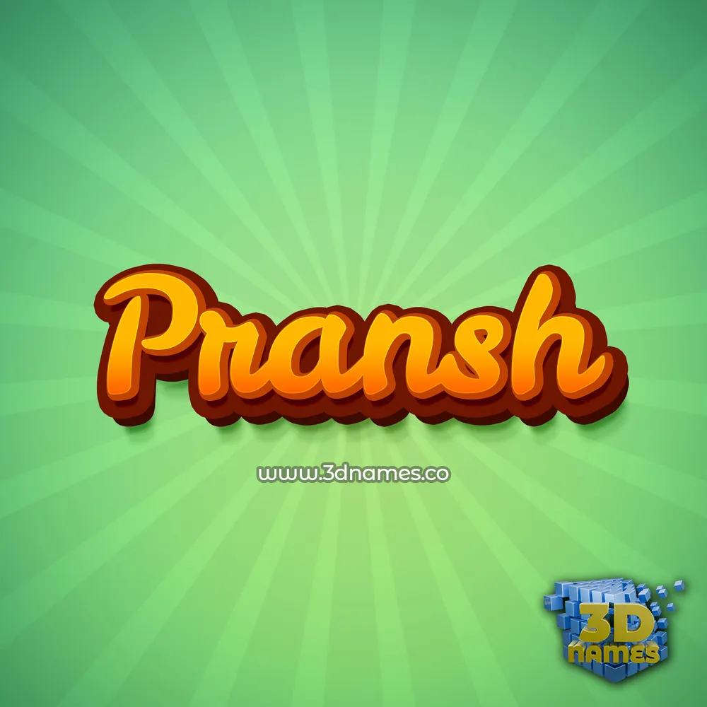 pransh in Green Rays style - 3D name wallpaper